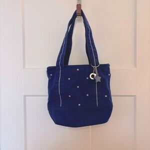 Y2K Aero Canvas Star-Patterned Tote Bag